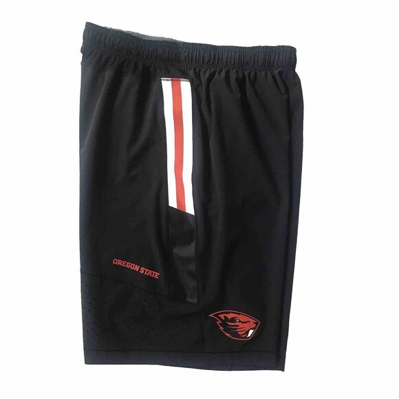 Nike OSU Oregon State Beavers Dri Fit Black Orange Football Shorts Mens L Large - Picture 10 of 12